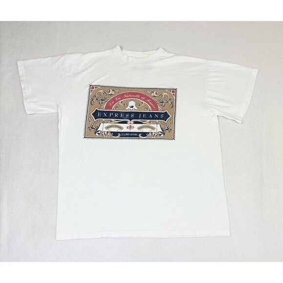 Vintage 90s Express Jeans T-Shirt One Size Spirit of Nimes Single Stitch - Picture 2 of 10